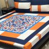 Digital gold panel 3pc Bedsheets Export quality