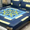 Digital gold panel 3pc Bedsheets Export quality