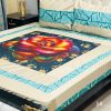 Digital gold panel 3pc Bedsheets Export quality