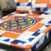 Digital gold panel 3pc Bedsheets Export quality