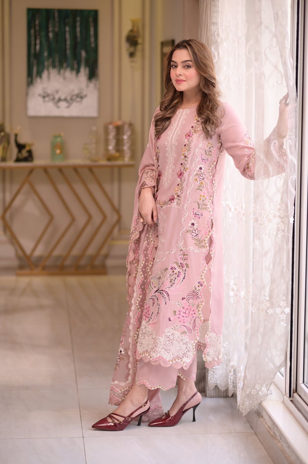 3Pcs Premium Luxury Embroidered LAWN Collection - Image 4