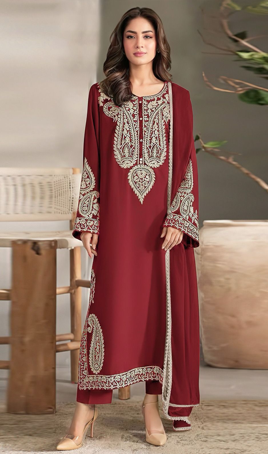 3Pcs Premium Embroidered LAWN Collection