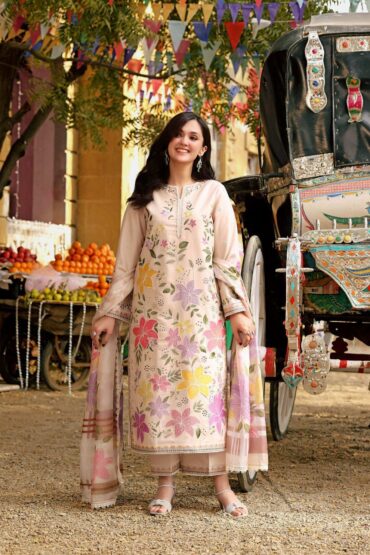 3 Piece Premium Embroidered Lawn Collection By ANEELA'S