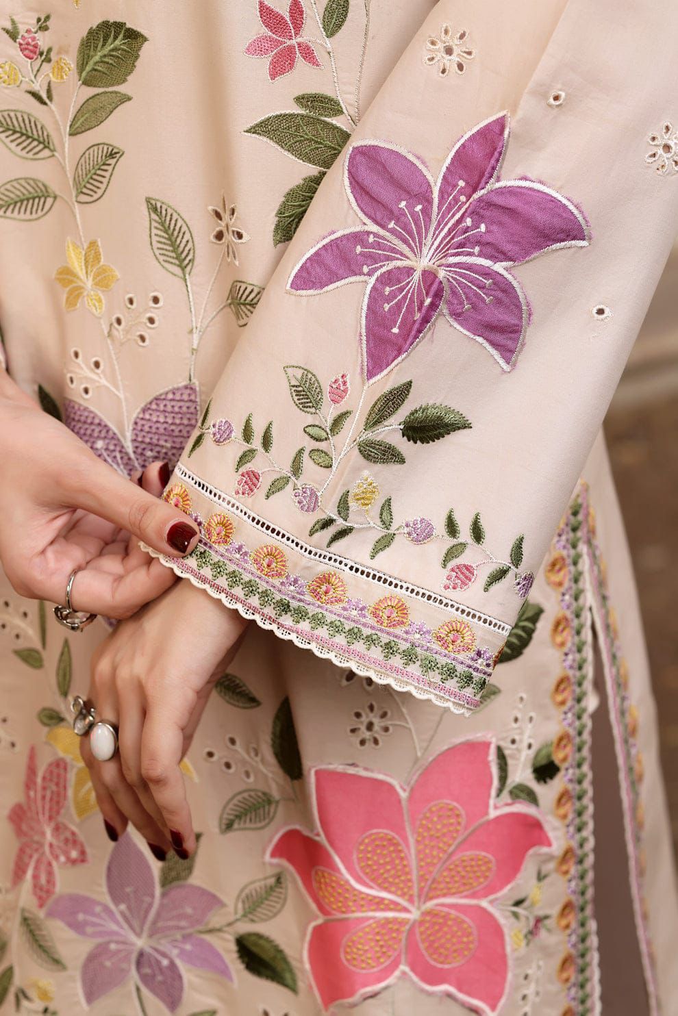 3 Piece Premium Embroidered Lawn Collection By ANEELA'S - Image 2