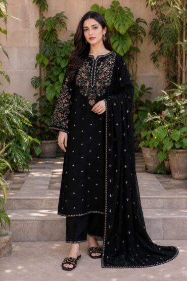 3 Piece Premium Embroidered Lawn Collection By SYRA