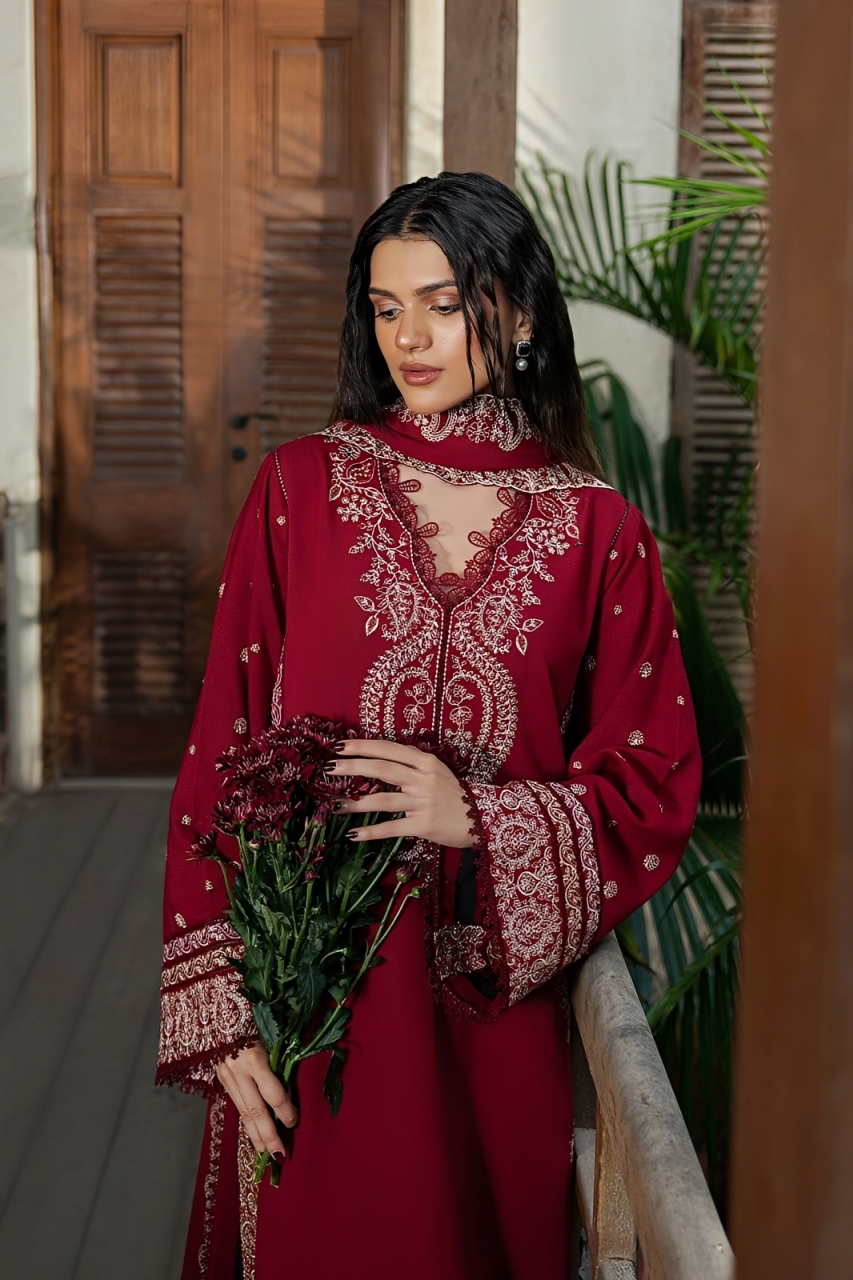 3 Piece Premium Embroidered Lawn Collection By AFROZEH - Image 2
