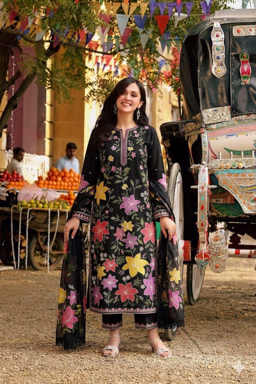3 Piece Premium Embroidered Lawn Collection By ANEELA'S - Image 6