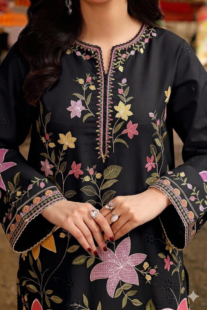 3 Piece Premium Embroidered Lawn Collection By ANEELA'S - Image 9