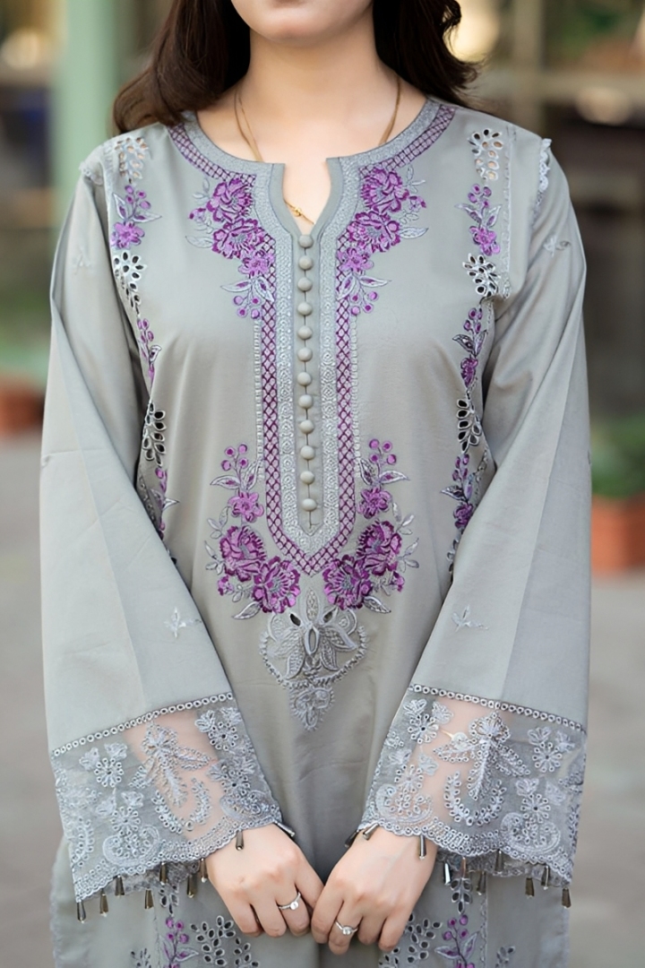 3 Piece Premium Embroidered Lawn Collection By ADAN LIBAAS - Image 4